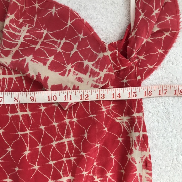 Gryphon Silk One Shoulder Ruffle Red Crop Blouse Womens XS - Picture 2 of 10